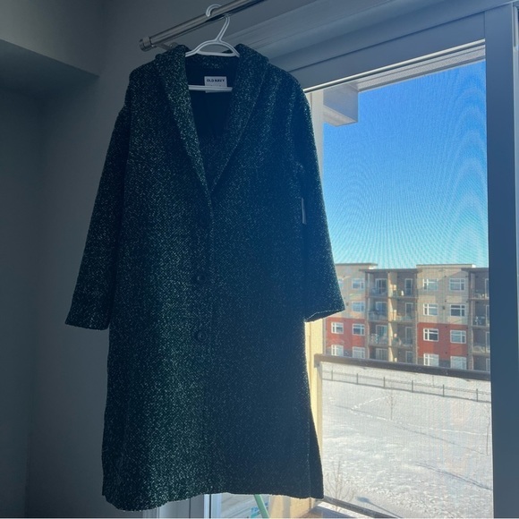 NWT Old Navy women's Relaxed Textured Overcoat for Women, XS, Green - Picture 4 of 12